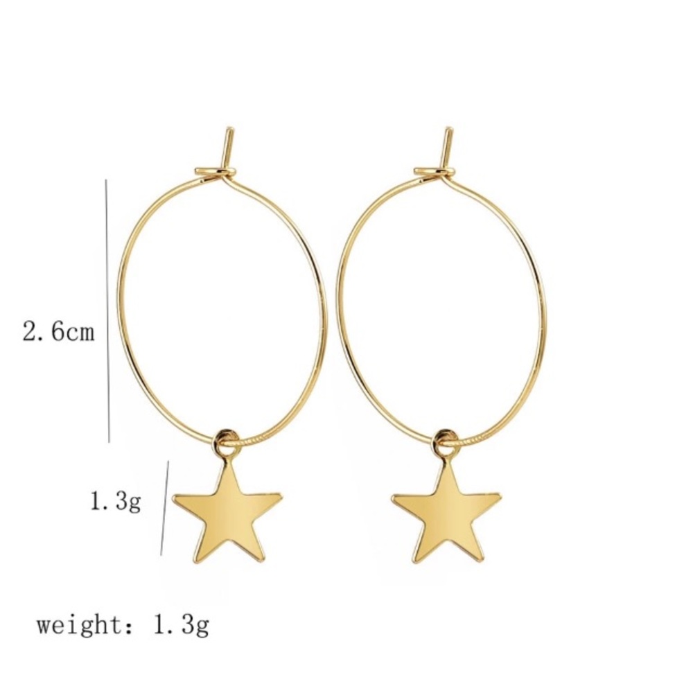 NEW!💙💎SILVERY⭐️STAR HOOPS!💎💙SO CUTE! FABULOUS! - Picture 4 of 8